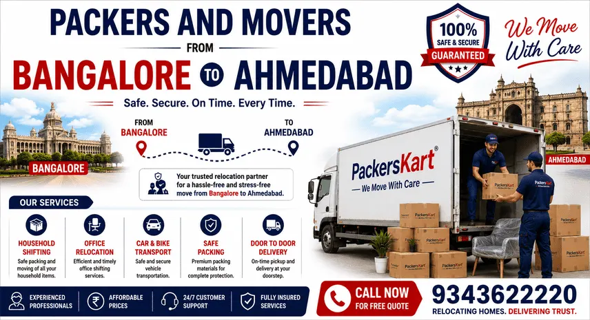 Packers and Movers Bangalore to Ahmedabad Charges