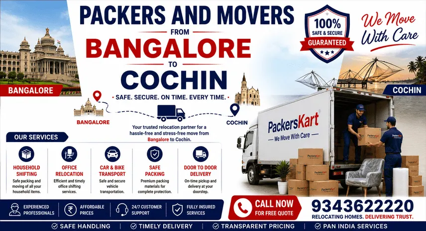 Packers and Movers Bangalore to Cochin Charges