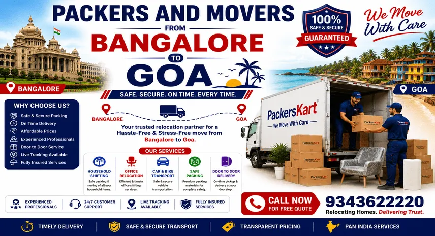 Packers and Movers Bangalore to Goa Charges