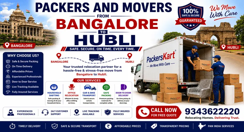 Packers and Movers Bangalore to Hubli Charges