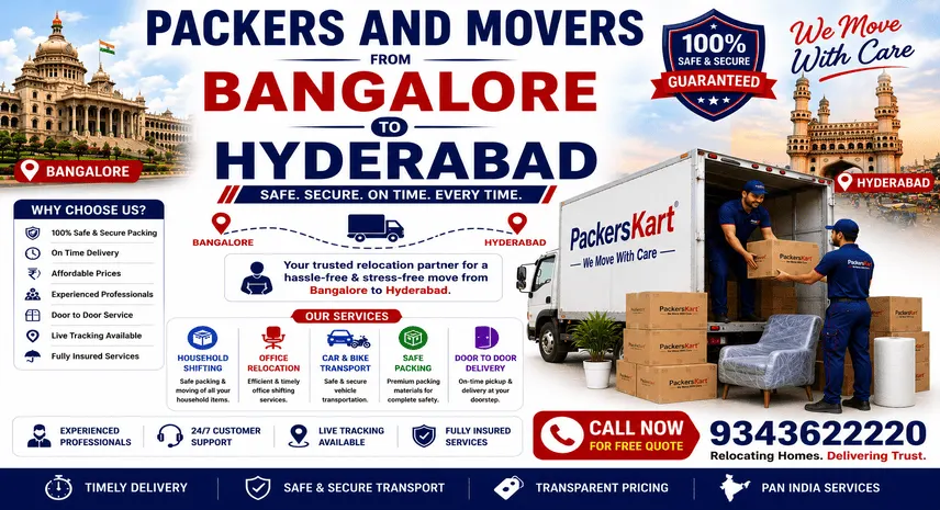 Packers and Movers Bangalore to Hyderabad Charges