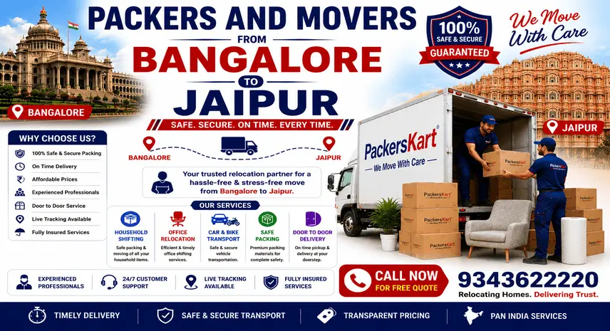 Packers and Movers Bangalore to Jaipur Charges
