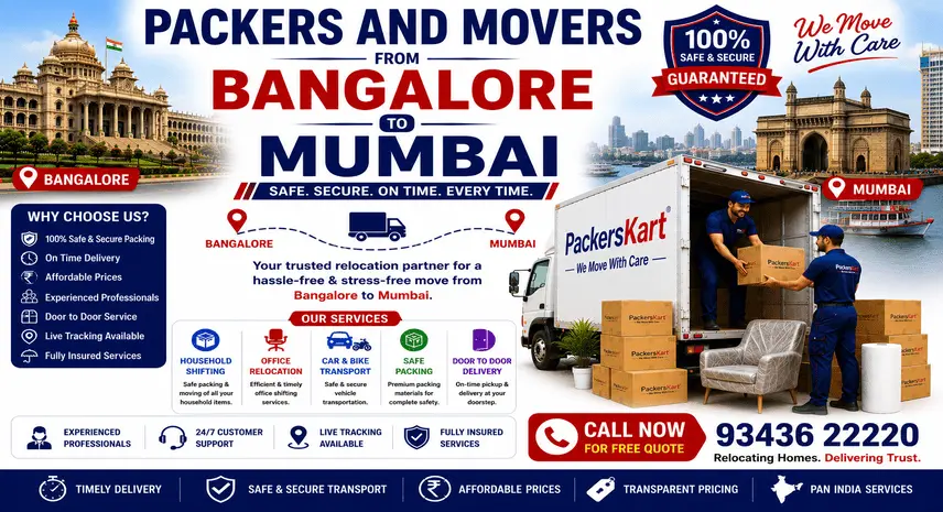 Packers and Movers Bangalore to Mumbai Charges