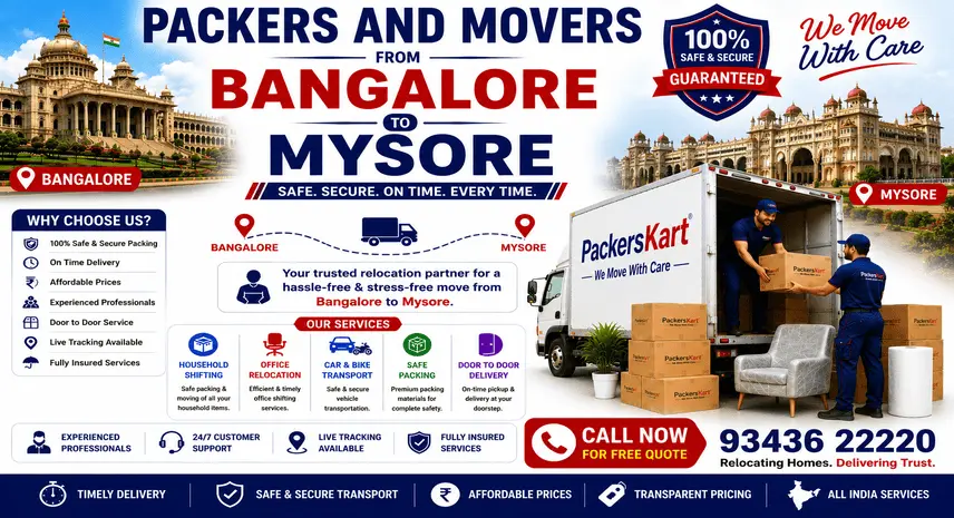 Packers and Movers Bangalore to Mysore Charges