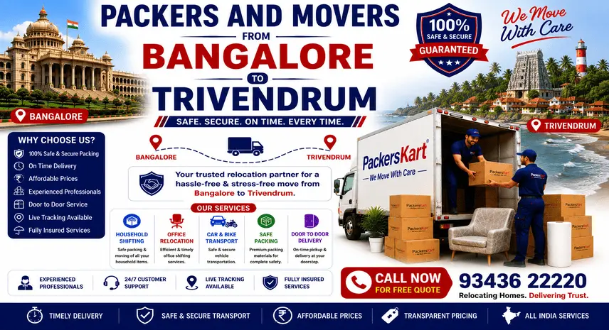 Packers and Movers Bangalore to Trivandrum Charges