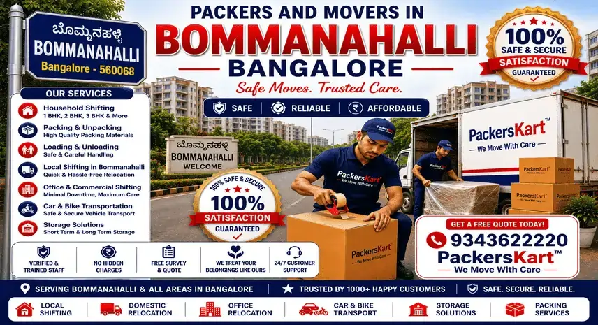 Packers and Movers in Bommanahalli, Bangalore