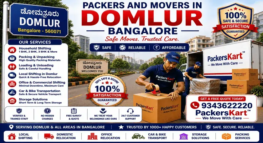Packers and Movers in Domlur, Bangalore