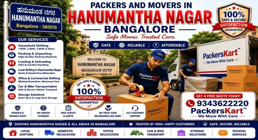 Packers and Movers in Hanumantha Nagar, Bangalore