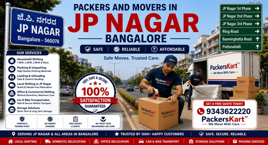 Packers and Movers in JP Nagar Bangalore