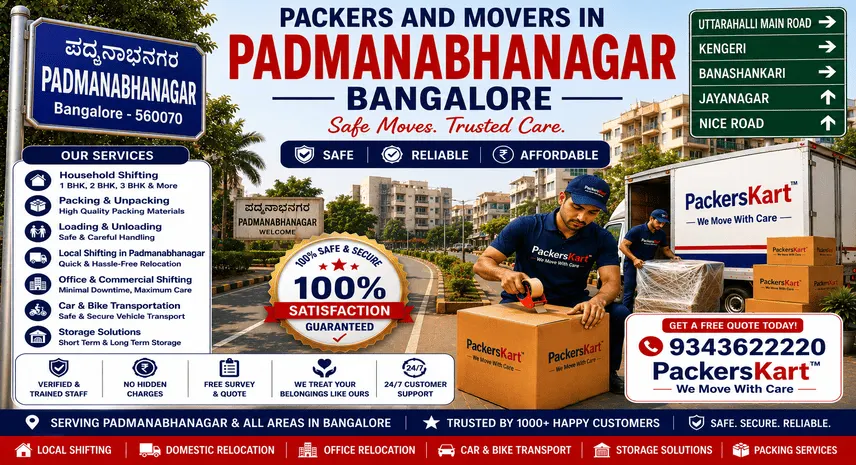 Packers and Movers in Padmanabhanagar, Bangalore
