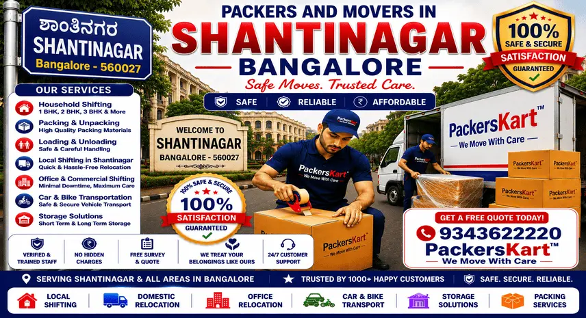 Packers and Movers in Shantinagar, Bangalore
